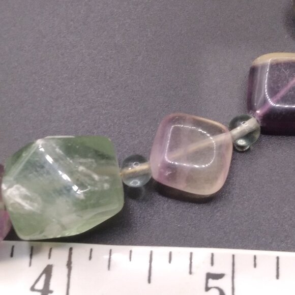 Amethyst & Lavender Glass Beads Necklace & Bracelet Set gold tone lobster clasp - Picture 3 of 6